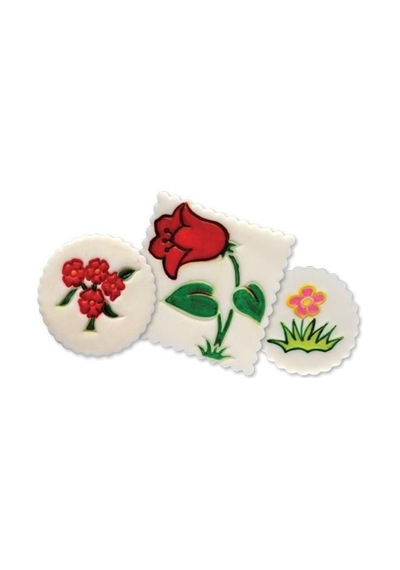 Lale Temalı Patchwork Baskı Seti Resim Klişesi - 3 Parça Diğer