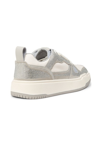 Deery Kadın Hakiki Deri Gümüş Renk Taş Detaylı Sneaker - 25359zgmsc01 Gümüş