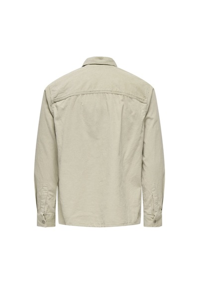 Only & Sons Erkek Relaxed Fit Fermuarlı Bej Kadife Ceket - 22029769