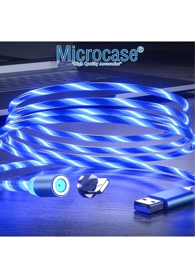 Lightning Type-C Micro Usb Işıklı Manyetik Şarj Kablosu - Al2618 Lightning Type-C Micro Usb Işıklı Manyetik Şarj Kablosu - Al2618