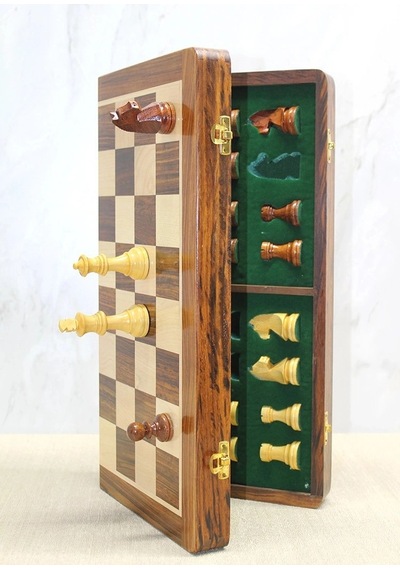 Ahşap Katlanabilir Kutulu Satranç Oyunu 40 Cm G225 Rakip Mücadelesi Eğitici Set Akıl Oyunları