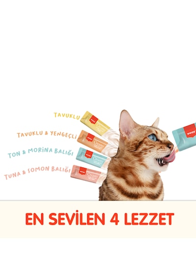 Wanpy Karışık Yetişkin Kedi Sıvı Ödül Çubuğu 4'lü 25 x 14 G