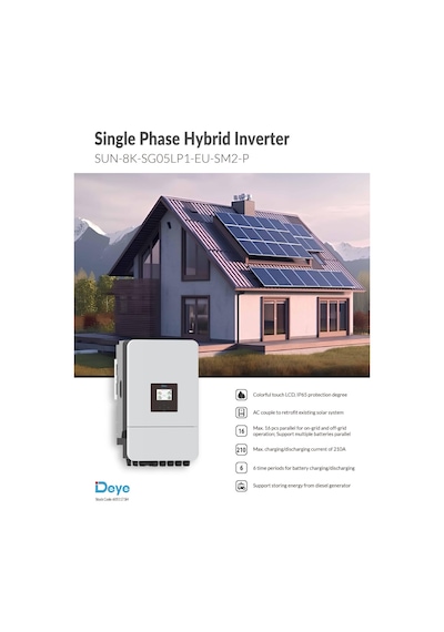 Deye 8 Kw Hibrit Monofaze İnverter 48v