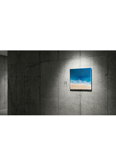 Maldivler İlhamlı Epoksi Okyanus Tablosu, El Yapımı Reçine Deniz Sanatı, Modern Duvar Dekoru, 25x25 Cm & 30x30 Cm 1 Adet