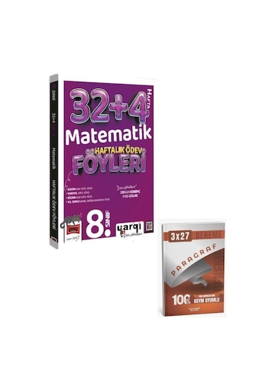 Ders Arkadaşım 2027 8. Sınıf Matematik 32+4 Haftalık Ödev Föyleri+ Anla Kazan Paragraf