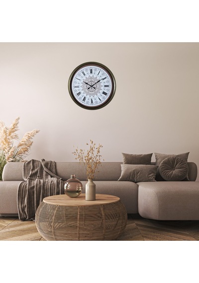 Bronze Mandala 52 X 52 Cm Duvar Saati Renkli