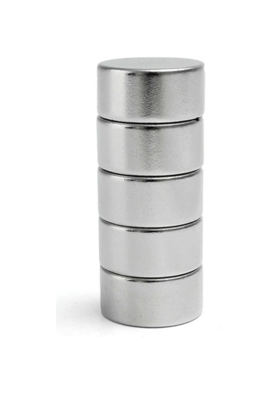 5 Adet - Yuvarlak Süper Güçlü Neodyum Mıknatıs, 20x10 Mm, Çap: 20mm X Kalınlık 10mm