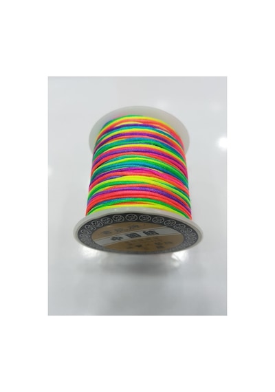 1.kalite Ebruli Gökkuşağı Rengi Paraşüt Ipi - Bileklik Ipi 100 Mt 0,8mm