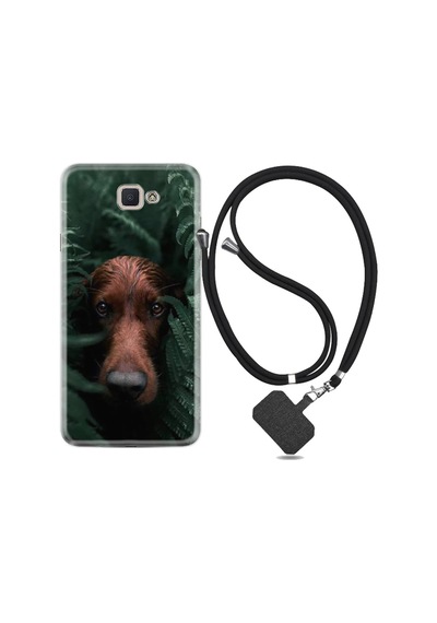 Samsung Uyumlu Galaxy J7 Prime 2 Kılıf Ipli Askılı Flowers Dog 1346