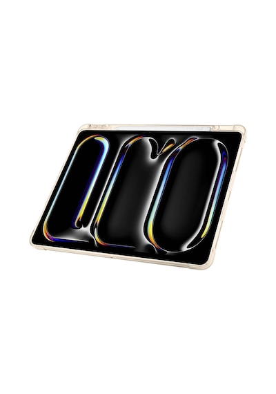 Apple Uyumlu iPad, Pro 13 2025 M5 Kılıf Mkst Tri Folding Kalem Bölmeli Standlı Kılıf - Açık Yeşil Tablet Kılıfı