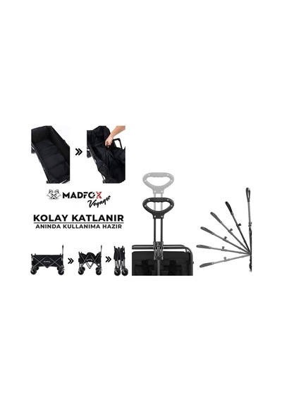 Plaj/bahçe/kamp Arabası - Madfox Voyager Katlanabilir - Siyah - 547268 Antrasit