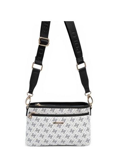 Silver & Polo Silver Polo Beyaz - Siyah Monogram Kadın Çapraz Çanta Sp1184