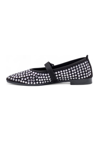 Shoes Taşlı Tokalı Kadın Babet Gümüş