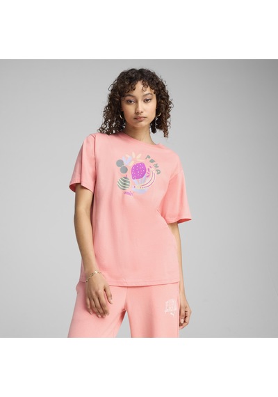 Puma 68508518 Graphics Relaxed Fruity Tee Kadın Spor Tişört Pembe