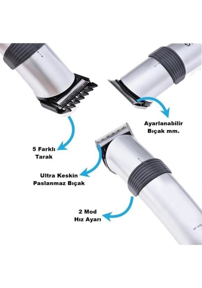 Profesyonel Saç Sakal Çift Kademeli Kablosuz T Bıçaklı 0.2mm Traş Makinesi Wp-609 Profesyonel Saç Sakal Çift Kademeli Kablosuz T Bıçaklı 0.2mm Traş Makinesi Wp-609