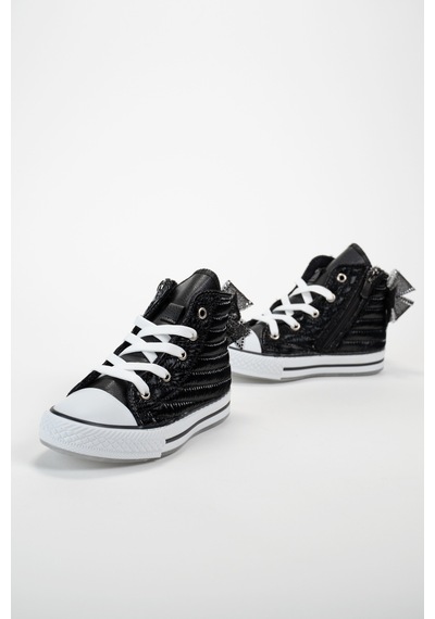 Scarpe Magiche Black Star Taşlı Fiyonklu Yüksek Bilekli Spor Ayakkabı 31-35 Numara Arası Işıksızdır Siyah Scarpe Magiche Black Star Taşlı Fiyonklu Yüksek Bilekli Spor Ayakkabı 31-35 Numara Arası Işıksızdır Siyah
