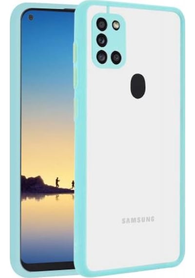 Samsung Uyumlu Galaxy A21S Kilif Lens Korumali Mat Silikon Kapak 400011589