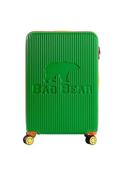 Bad Bear Logo Suitcase 23.01.80.001y Yeşil Büyük Boy Tekerlekli Abs Valiz 95 Lt. Yeşil