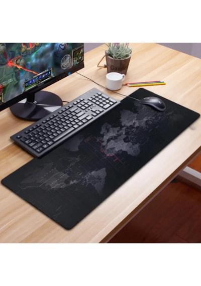 Mousepad 90x40 Xxl Dünya Desenli Profesyonel Gaming Destekli Oyuncu Mousepad Ultra Geniş Xxl 90x40cm-a 2mm