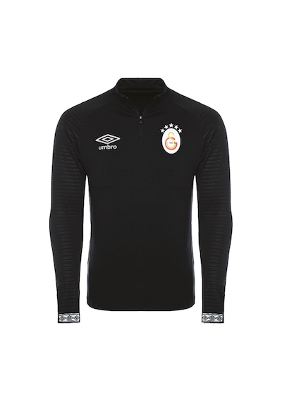 Galatasaray Lisanslı Yarım Fermuar Siyah Sweat Lazer Ahşap Kutu Siyah
