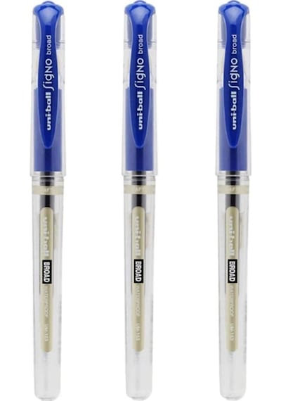 Uniball Um-153 Signo Broad 1.0 Mm Imza Kalemi Mavi - 3 Adet Diğer