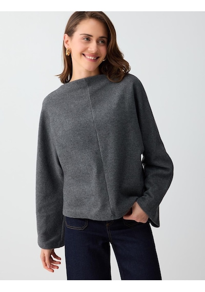 Jimmy Key Antrasit Melanj Rahat Kesim Yarasa Kol Yumuşak Dokulu Sweatshirt 5ww236154972