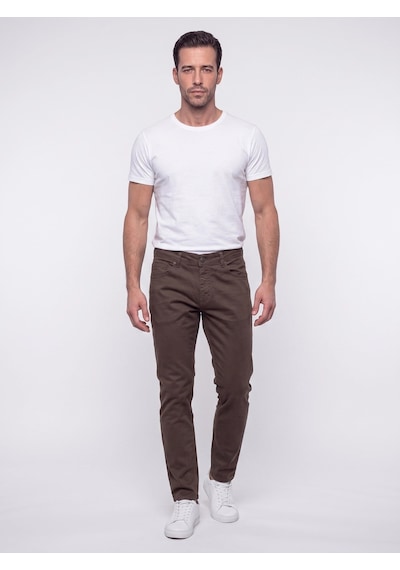 Kahverengi Dynamic Fit Erkek Chino Pantolon Kahve