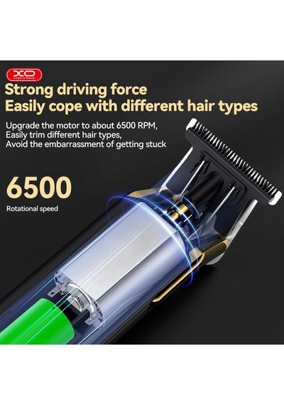 Xo Profesyonel Şarjlı Saç Kesme Makinesi Cf20 2000 Mah Batarya Ipx6 Su Geçirmez 8w Güç 45 Db Sessiz Motor 148.3x33.9x34.7 Mm 149.8 G Siyah