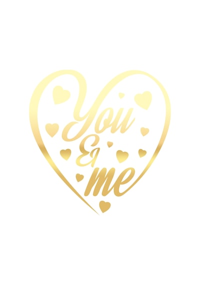 Yo And Me Sticker 17x17 Cm Gold