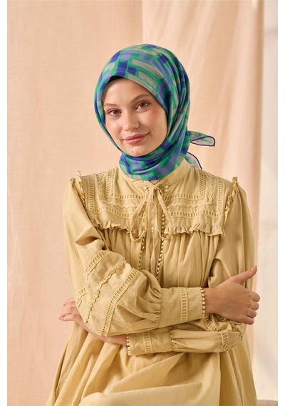 Silk Home Soft Eşarp 73096-22 Yeşil, Lila, Mor, Gri