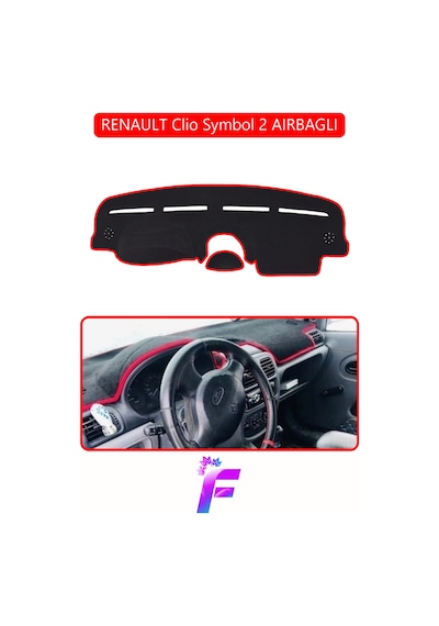 Renault Symbol 2 Uyumlu Torpido Örtüsü Yansıma Önleyici Tam Koruma Kolay Ve Hızlı Montaj J69 Kırmızı
