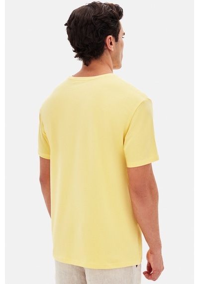 Twn Slim Fit Işın Çiçeği Düz Kabartma Baskılı T-shirt 4ec148551753m Işın Çiçeği