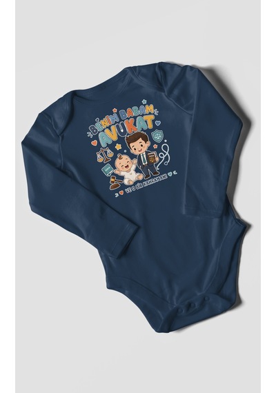 Morivokids Benim Babam Avukat Uzun Kollu Bebek Body %100 Pamuk Lacivert