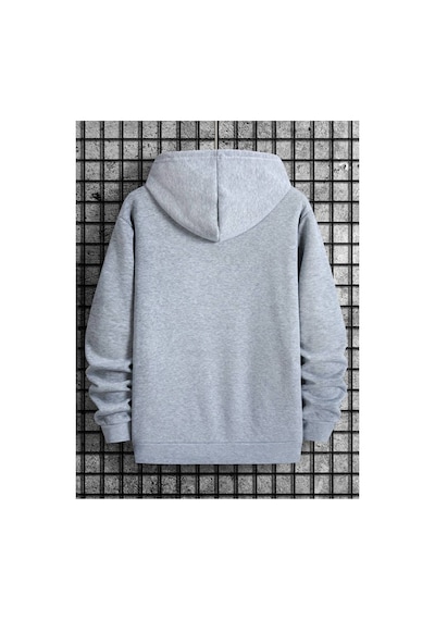 Medinenur Noel Baskılı Kapüşonlu Sweatshirt Gri