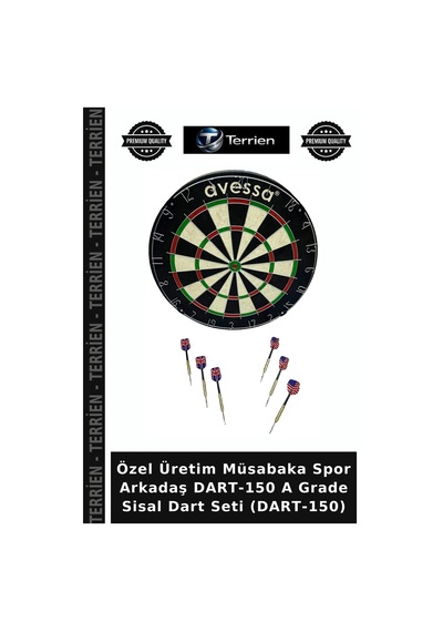 Özel Üretim Müsabaka Spor Arkadaş Dart-150 A Grade Sisal Dart Seti Dart-150