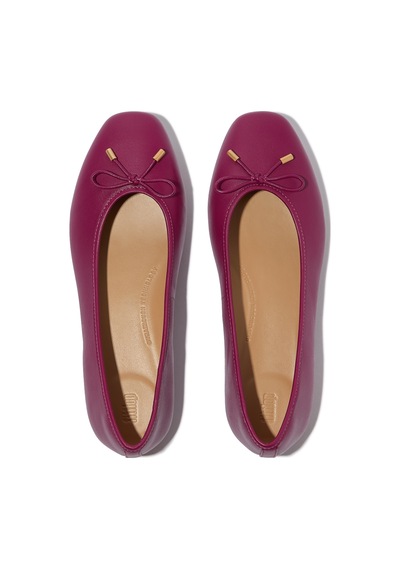 288 Ruby Babet Kadın Hx8-288/a69/b41 Fitflop Delıcato Bow Soft Leather Ballet Flats 288 Ruby