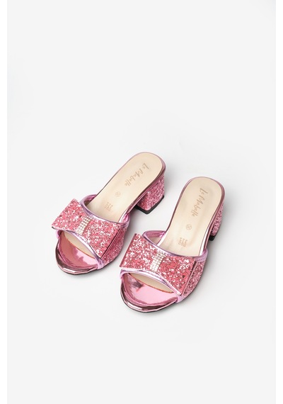 Le Mabelle Pembe Simli Kız Çocuk Topuklu Terlik Pembe