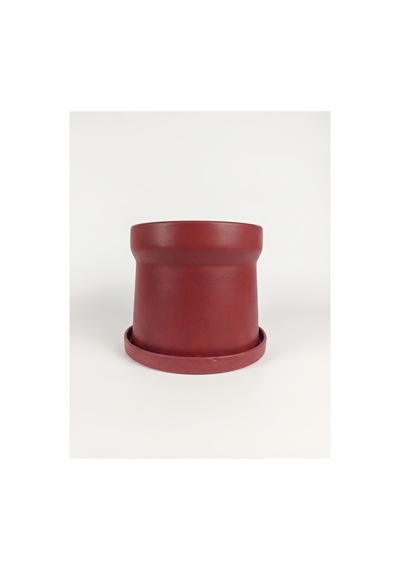 Hugo Seramik Saksı Mat Bordo Tabaklı Çap:18cm Yük:16cm