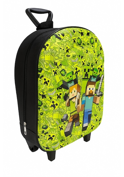 Newfull Çekçekli Minecraft Erkek Anaokul Sırt Çantası-yeşil