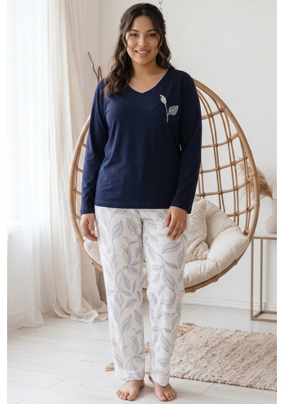 Siyah İnci Lacivert Desenli Nakışlı Büyük Beden Battal Boy Viskon Örme Pijama Takım 26224830 Siyah İnci Lacivert Desenli Nakışlı Büyük Beden Battal Boy Viskon Örme Pijama Takım 26224830