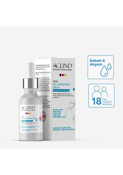 Aclind Aha No:2 Yenileyici Peeling Serumu - Glikolik Asit İçerikli Leke Karşıtı Ve Arındırıcı 30 Ml