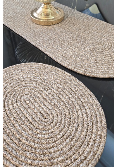 6 Lı Oval Supla 1 Runner 1 Dekoratif Ekmek Sepeti Seti Desenli Sunumluk Yemek Takımı Çok Renkli