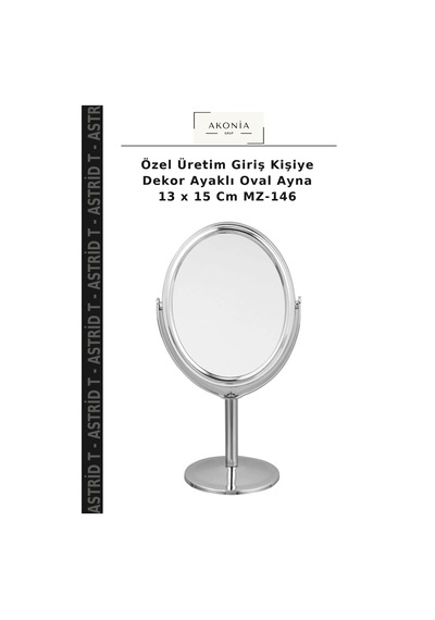 Özel Üretim Giriş Kişiye Dekor Ayaklı Oval Ayna 13 X 15 Cm Mz-146 Çok Renkli