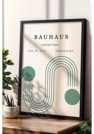 Bauhaus 1924 Frankfurt Sergi Posteri Çerçeveli Tablo - Eklektik Tarz Duvar Dekoru