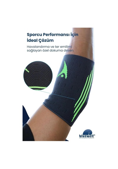 Bluewell Ortopedik Dirseklik / Sporcu Dirsek Destekliği / Örme Elastik Koruyucu / Tenis, Fitness, Voleybol, Antrenman Çok Renkli