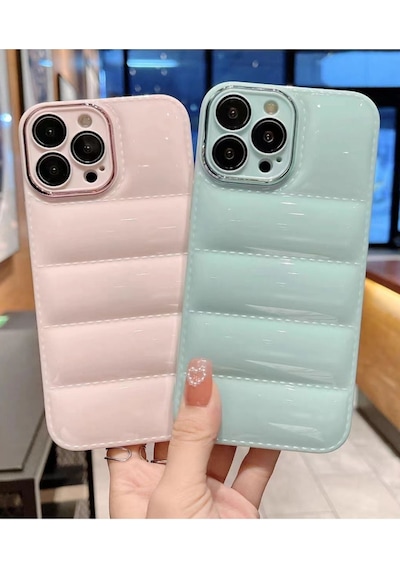 Apple Uyumlu iPhone Akfa 15 Pro Puffy Serisi Kamera Korumalı Silikon Telefon Kılıfı Su Yeşili