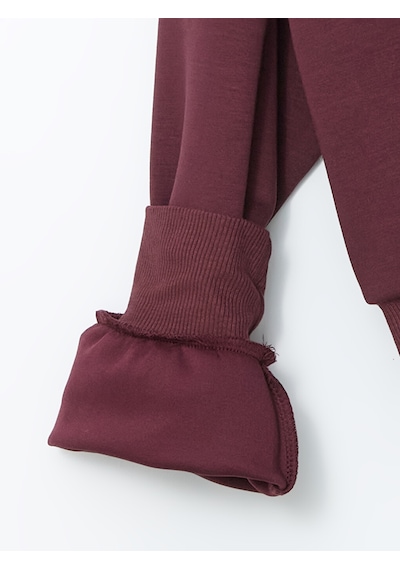 Lcwaıkıkı Classic Mürdüm Dik Yaka Oversize Kadın Fermuarlı Sweatshirt