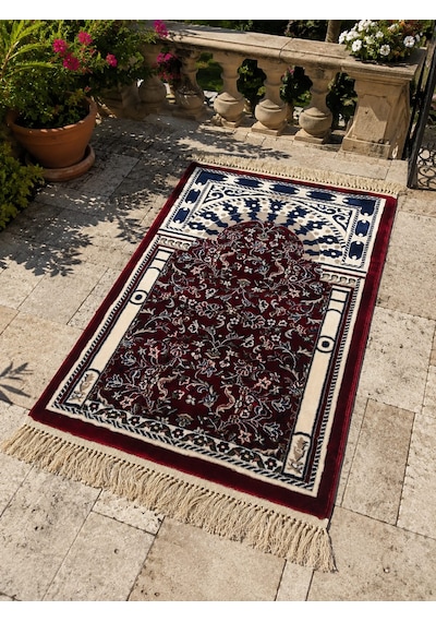 002 Bordo-ravza Seccade 14mm Sık Dokuma Medine Seccadesi 75 X 115