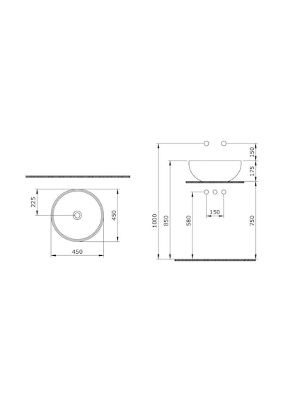 Bocchi Venezia Çanak Lavabo 45 CM Gri 1119-006-0125