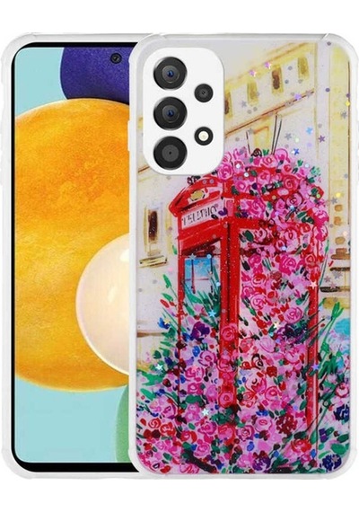 Galaxy A23 Kılıf Simli Desenli Kamera Korumalı Parlak Zore Popy Kapak Kulübe